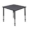 Kee Square Square Classroom Tables, 30 W, 30 L, 23-34 H, Wood, Metal, Gray TB3030GYAPBK - alternate 1